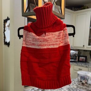 Red and White Turtleneck Sweater